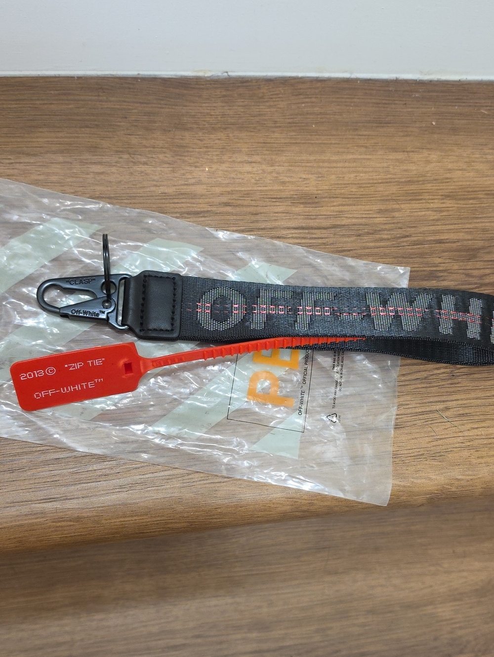 Off-White Black & Red Industrial Key Lanyard Strap NEW!!